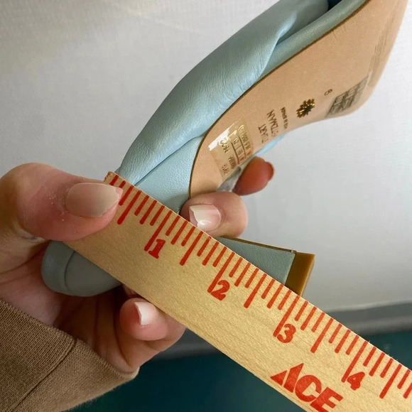 Stuart Weitzman | Blue Slip On Heels Square NIB 9 - Picture 9 of 10